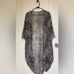 Chic Animal Print Sheer Cover-Up